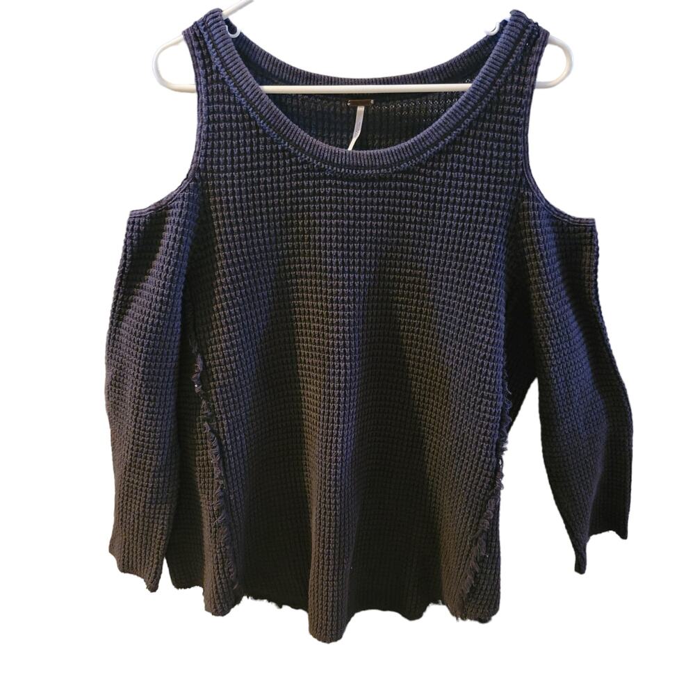 Free People Open Shoulder Knit Sweater  Womens Size L